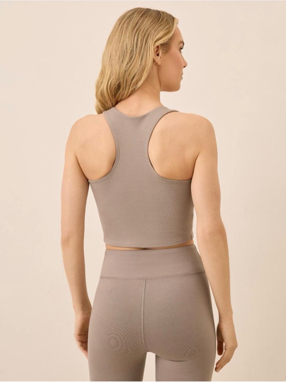 ‼️EUC: Pact Organic Taupe Racerback Bra Top - L - Picture 2 of 8